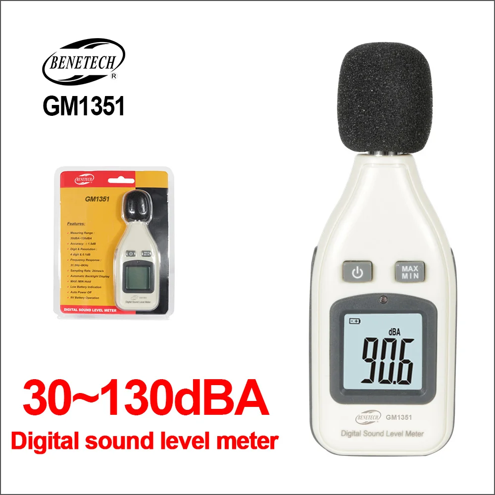 Цифровой измеритель уровня звука BENETECH шумоподавитель Decibelimetro 30 130dBA шума mete Decibels