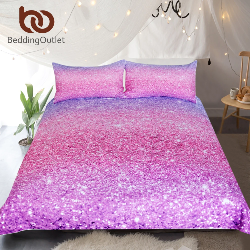 Beddingoutlet Shining Stars Bedding Set Pink And Violet Duvet