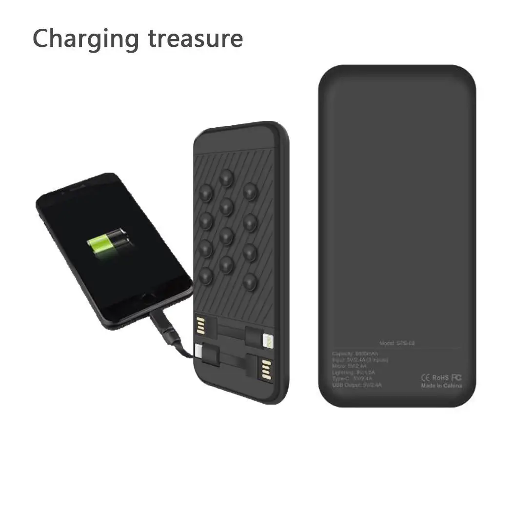 

General USB Portable Suction Cup Power Bank External Battery Charger Unisex Casual Light weight, compact size