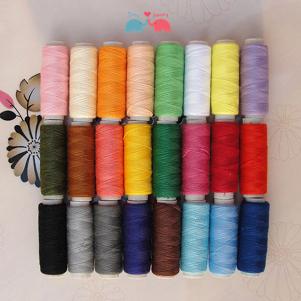 

24 Colors Polyester Sewing Thread Box Set DIY Sewing Kit for Hand Machine Needles Dropshipping FAS