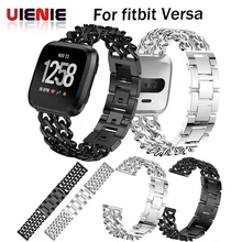 UIENIE двухрядная цепочка из сплава ремешок для Fitbit Versa браслет на запястье смарт-аксессуары элегантный Мягкий ремень сменный ремешок