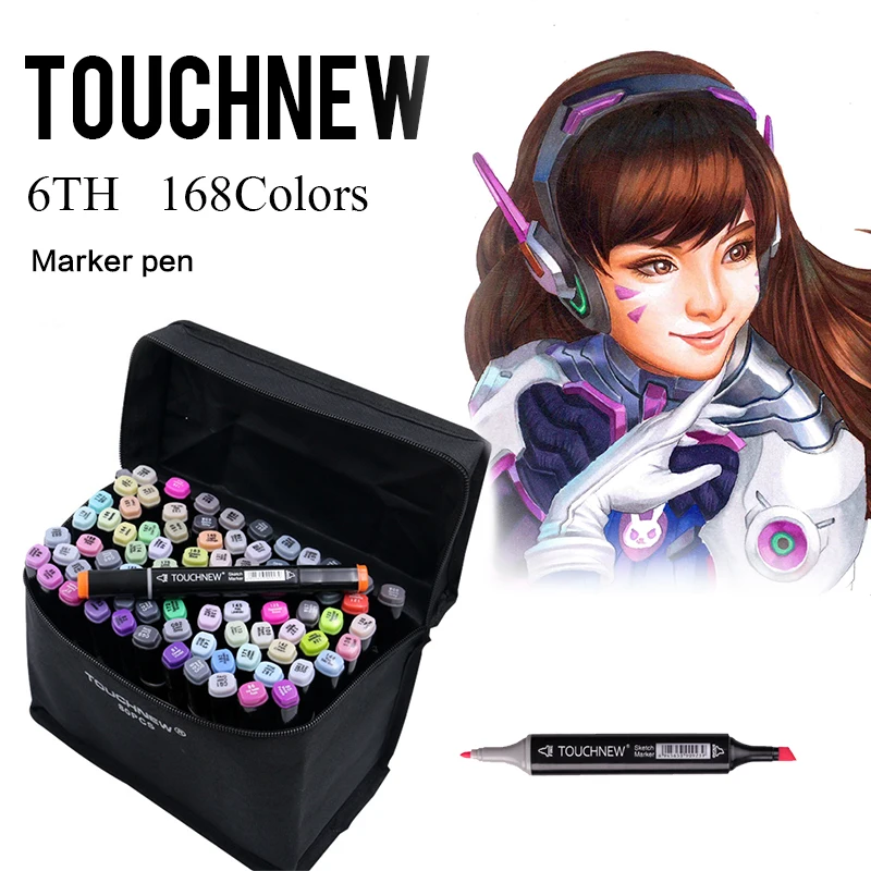 Маркеры для рисования TOUCHNEW 30/40/60/72/80/168 цветов художественные скетч маркеры