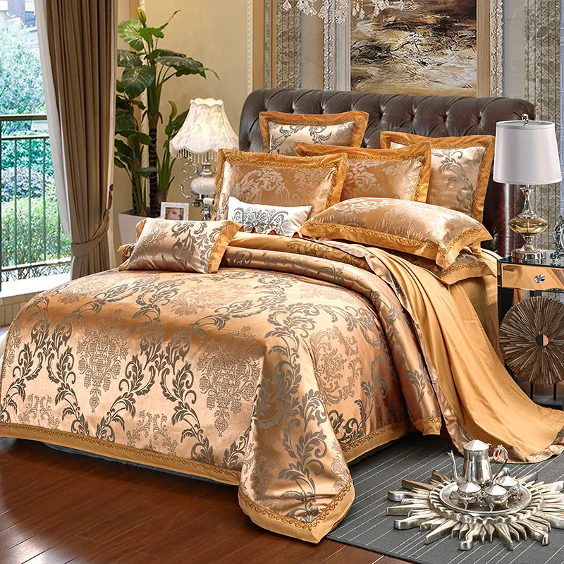 

2018 NEW Hot !!!Free Shipping 12 Types Luxury Satin Silk Jacquard 4PCS BEDDING SETS King Queen size bed sheets velvet bedclothes