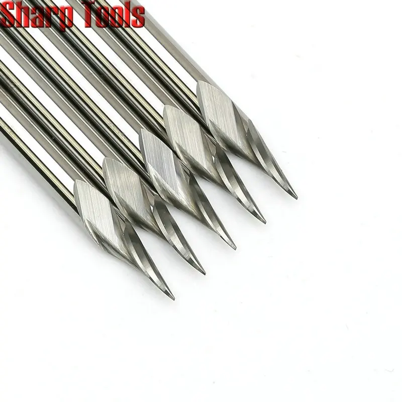 0.2-0.5mm Tip 3.175*30 Angle V Carving 1 Flute Spiral Carbide Engraving Bits CNC Router Tools Grooving Milling Cutters for Metal