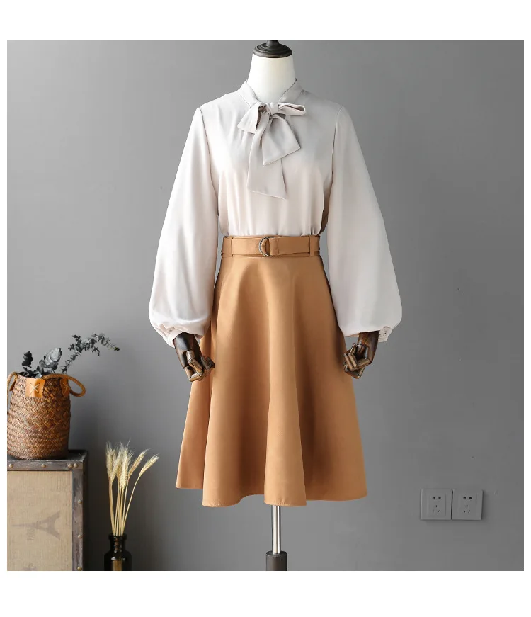 Женские с высокой талией юбка 2019 осень-зима новый A-Line Faldas Mujer Moda Jupe Femme женский в