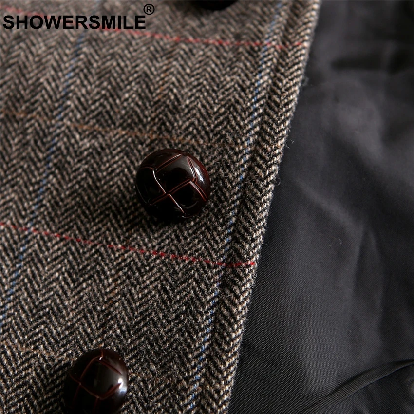 SHOWERSMILE, винтажный твидовый жилет размера плюс, мужской жилет с карманами, шерстяной жилет без рукавов, британский стиль, мужской жилет, бренд