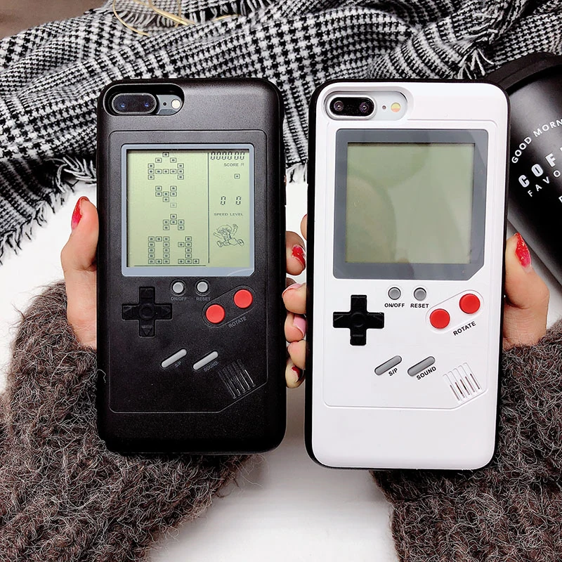 

New Gameboy Tetris Phone Cases for iPhone X 6plus 6s 7 7plus 8 8plus Play Blokus Game Console Cover Protection Gift for child
