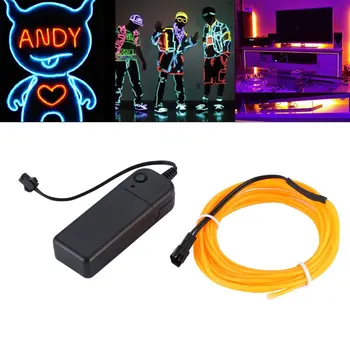 

Flexible Holiday light EL Wire Neon Light 3 Meters For Dance Party Car Decor With Controller
