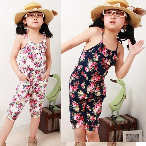 

free shipping Girls Toddler Jumpsuit Short Summer Playsuit Soft Clothing One-piece suit