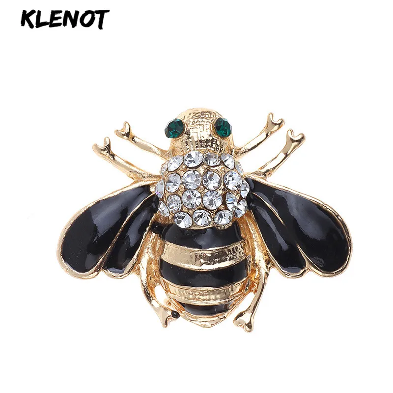 Exquisite Enamel Bee Crystal Honeybee Rhinestones Insect Themed Brooch Pin for Women Clothing Scarf Collar Badge Jewelry | Украшения и