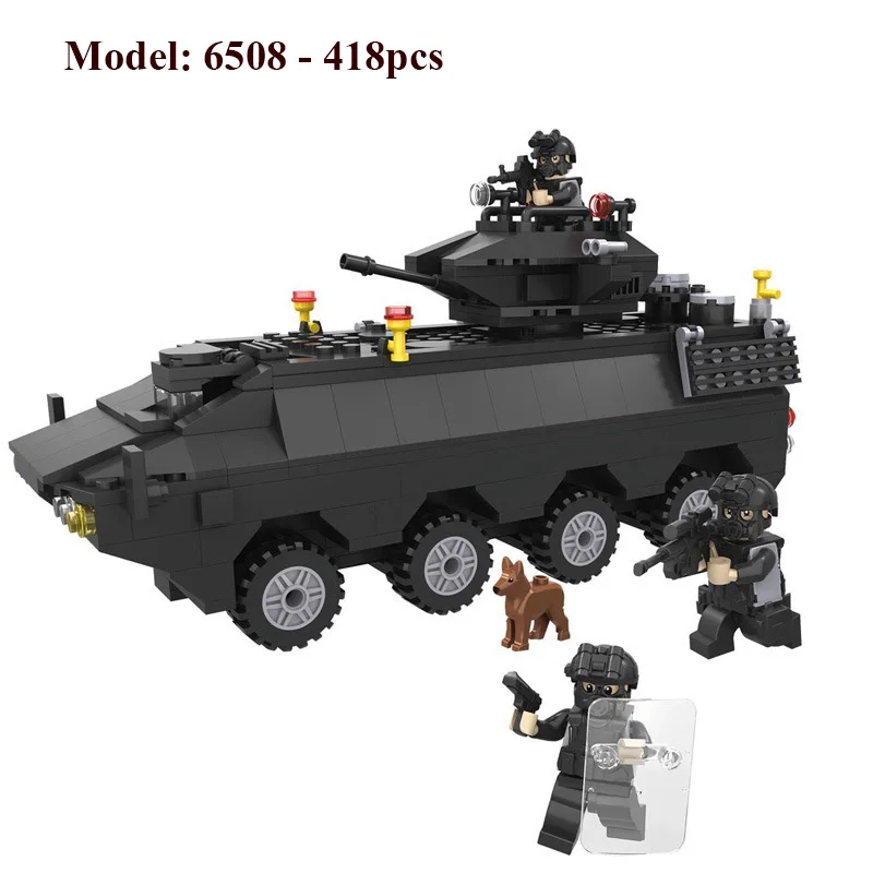 2018 Building Blocks Sets SWAT Team Transport Armored Vehicle Compatible Legoed SWAT City Police Gift Toys for Children Kids