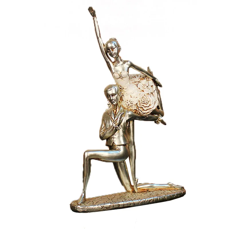 

European-style Art Office Living Room Decor Creative Resin Beauty Abstract Ballerina Dancer Statue Crafts Home Furnishings Gifts