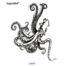 Кальмарные водонепроницаемые Временные татуировки для мужчин красота морского дна твари harajuku татуировки с дизайном тату наклейки pesca flash татуировки