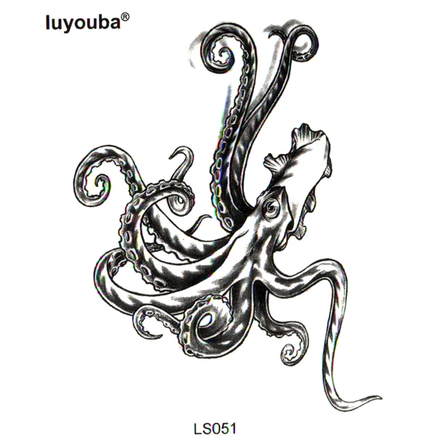 Squid Waterproof Temporary Tattoos Men Beauty Seabed Creatures Harajuku  Tattoos Designs Tatoo Stickers Pesca Flash Tattoo - Temporary Tattoos -  AliExpress