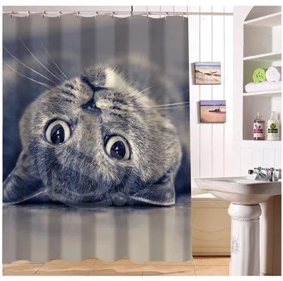 YY612f33 New Custom lazy cat wide Modern Shower Curtain bathroom Waterproof lJ-w33 | Дом и сад