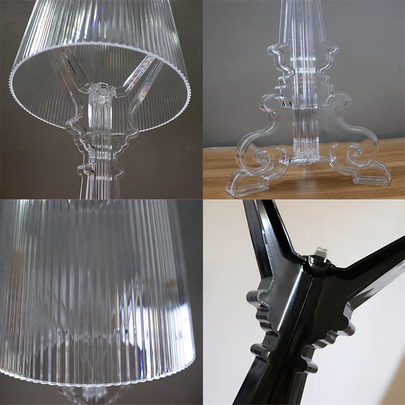 Нордическая настольная лампа прозрачная прикроватная Светодиодная лампа хрустальная спальня прикроватный ночник гостиная комната в стиле арт-деко пластиковый абажур
