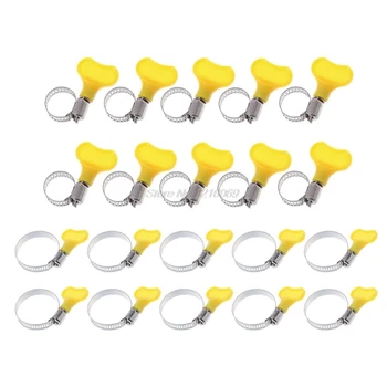 

10pcs/lot 10-16mm/18-32mm Type Hose Clamps with handle,304 Stainless steel hose Clamp Hoop Pipe Clips Whosale&Dropship