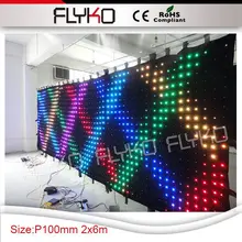 Свадебное украшение сцены мягкий гибкий светодиодный видео занавес Дискотека сценическое шоу фон 2x6 м P10cm