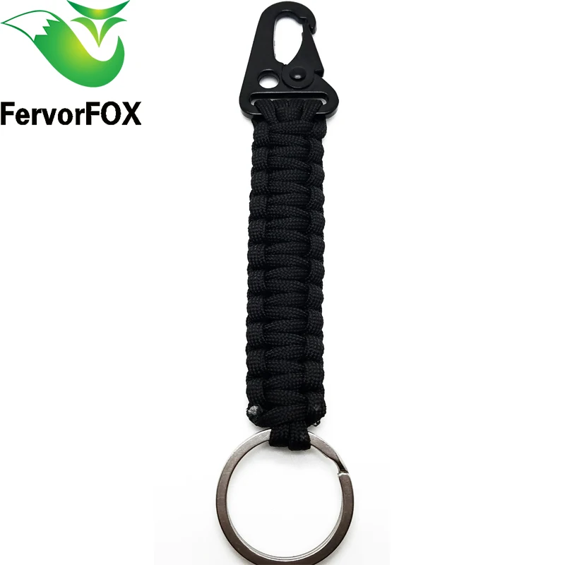 1 قطع في بقاء المظلة الحبل حبل paracord الطوارئ مفتاح سلسلة حلقة المفاتيح العسكري 140 كيلوجرام الشد