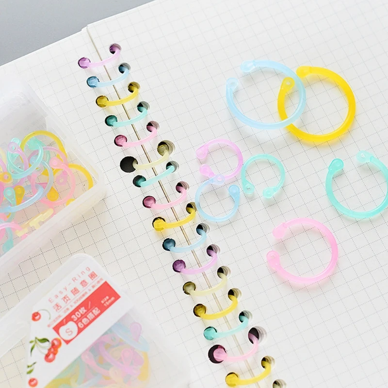 

OOTDTY High Quality Binder Ring Creative Plastic Multifunction Circle DIY Album Loose Leaf Book Binder Hoop Ring qiang