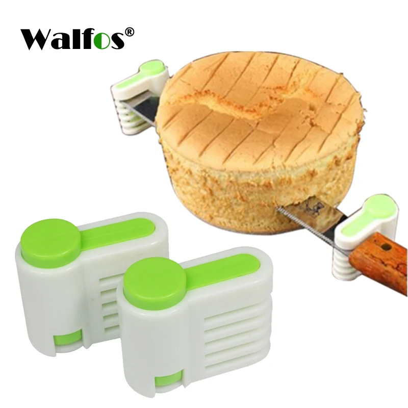 

WALFOS 2 pieces 5 Layers Bread Slicer Food-Grade Plastic Cake Bread Cutter 5 Levers Cutting Bread Knife Splitter Toast Slicer