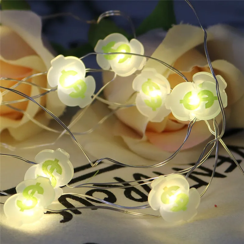 DELICORE 2M 20LED Dollar Copper Wire String Lights LED Fairy Lights