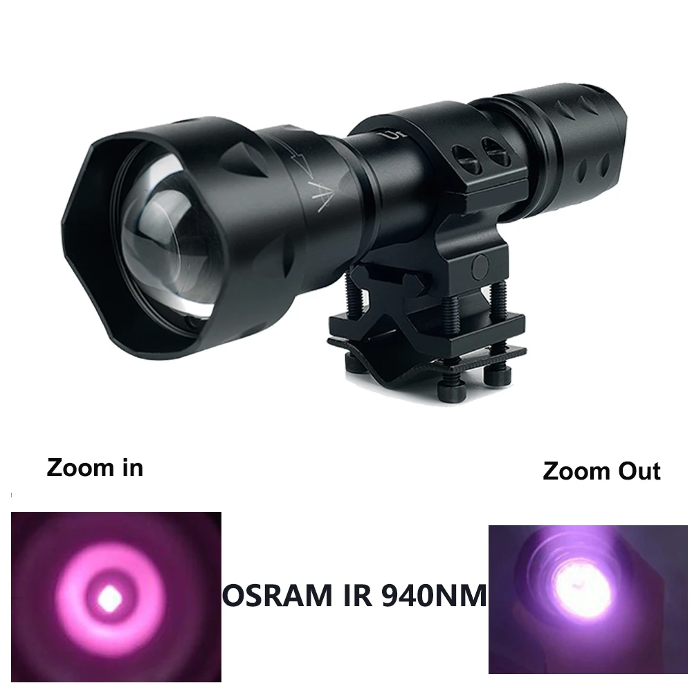 UniqueFire Night Vision IR 940NM Flashlight UF T20 OSRAM IR Led Zoom 3