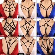 Портупея с ремнями бюстгальтер бандаж шеи настроить плюс Размеры Cupless чулок женское белье с изображением пентаграммы, ботинки для панков и готов, Для женщин клуб рейв в ночное время