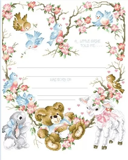 

Embroidery Package Cross Stitch Kits Unopen New Luxurious Flower Heart Wreath Bear Free shipping