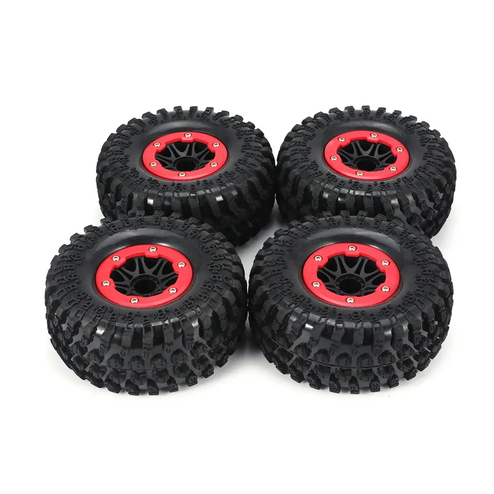 

AUSTAR 4pcs AX-3021 123mm Rim Rubber Tyre Tire Wheel Plastic Hub for 1/10 RC Crawler Model HSP HPI Spare Parts Accessories