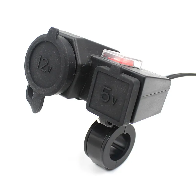 Франшиза водонепроницаемый аксессуары для мотоциклов скутер 12V 2.1A USB мото зарядное устройство функция без прикуривателя#0430