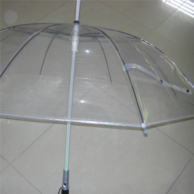 Пластиковый красный прозрачный СВЕТОДИОДНЫЙ зонт для пеших прогулок и дождя для мужчин и женщин, мигающий Ночной светильник с держателем, водонепроницаемые ветрозащитные Зонты