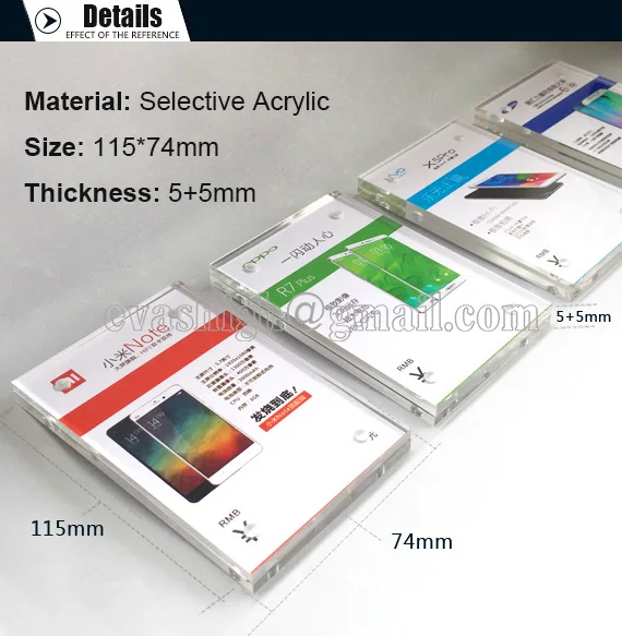 10 pcs Acrylic price tag holder security price tag lable display stand for cell mobile phone camera MP4 tablet retail shop