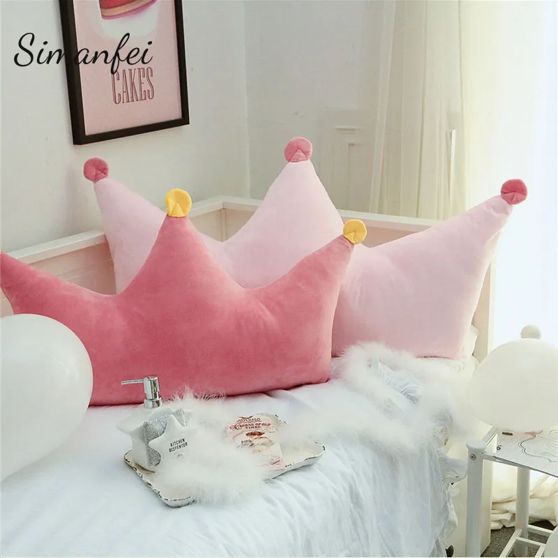 Simanfei задняя подушка новая детская комната диван кровать декоративные подушки супер мягкая розовая Корона детская подушка для сна спинка для девочки