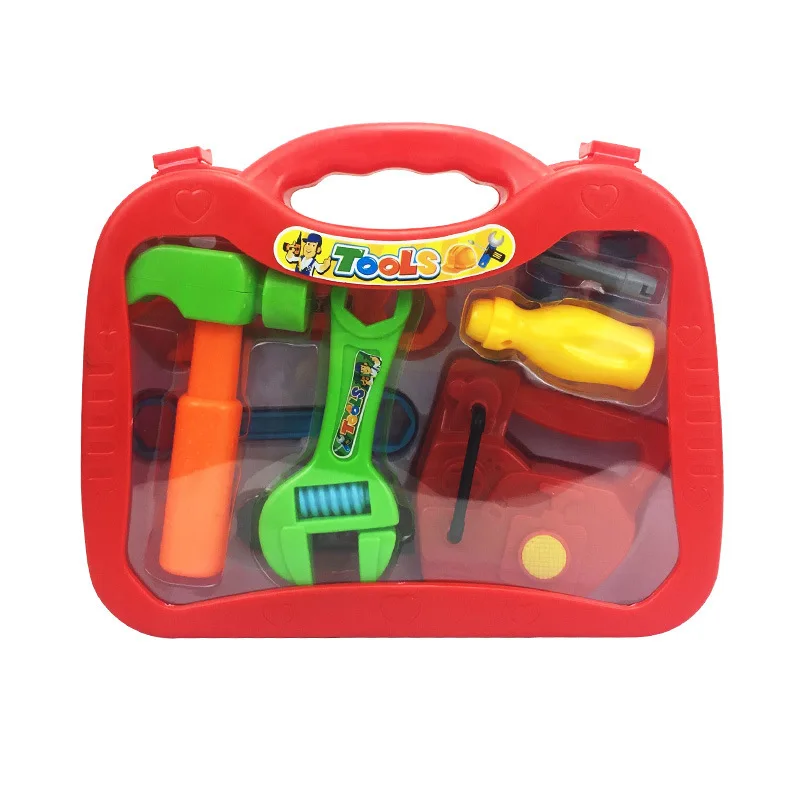 Детский ящик для инструментов пластиковый миниатюрный набор инструментов, игрушка для ролевых игр для мальчиков, детская игрушка для моделирования, развивающая игрушка для детей