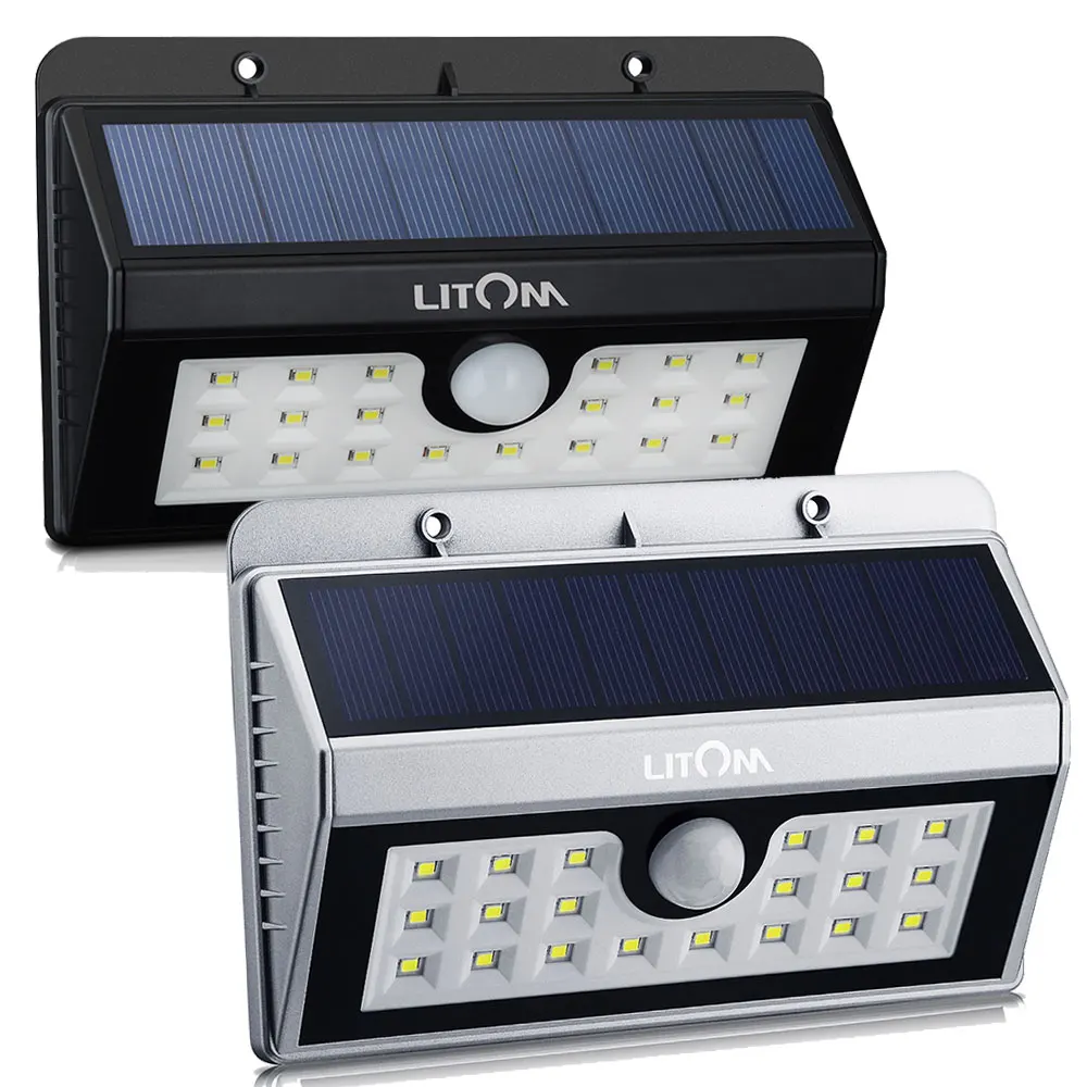 

Litom 20 LED Motion Sensor Solar Light Lamp Outdoor Garden 2 Colors Three Intelligent Modes Weatherproof Lampe Solaire Exterieur