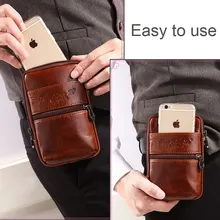 YIANG Мужские поясные сумки из натуральной воловьей кожи ретро мобильный телефон сумка на застежках сумка сигаретный мешочек маленький дизайнер