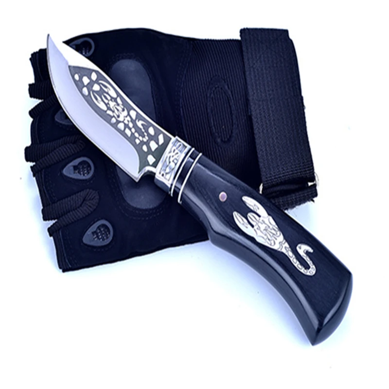 Лучший Karambit боевой нож с фиксированным лезвием Ножи 440c Сталь 58HRC высокой твердостью прямые охотничьи ножи инструмент высокое качество