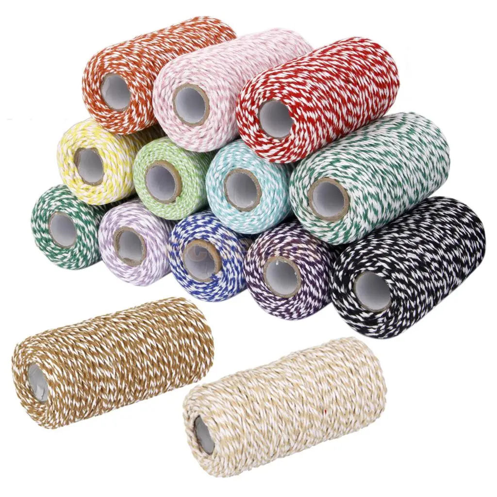 100m Cotton Bakers Twine String Cord Glass Bottle Gift Box Decor Craft Pink