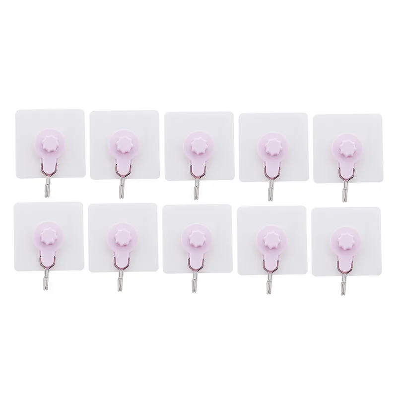 

10pcs Bathroom Shelves Kitchen Organizer Hanger Adhesive Coat Hooks Adhesive Door Key Coat Hanger Hook Clothes Bag Towel Holde