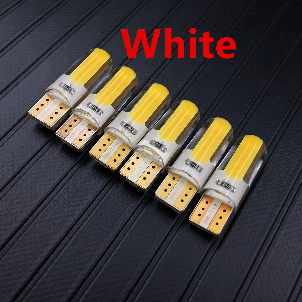 12V W5W T10 COB светодиодный автомобилей Canbus Габаритные лицензии Лампы для чтения W3W W16W