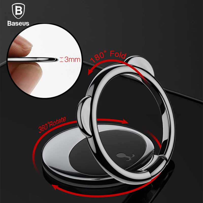 Baseus Metal Finger Ring Holder For iPhone Samsung Xiaomi Phone Ring Stand Mobile Phone Holder For Magnetic Car Phone Holder
