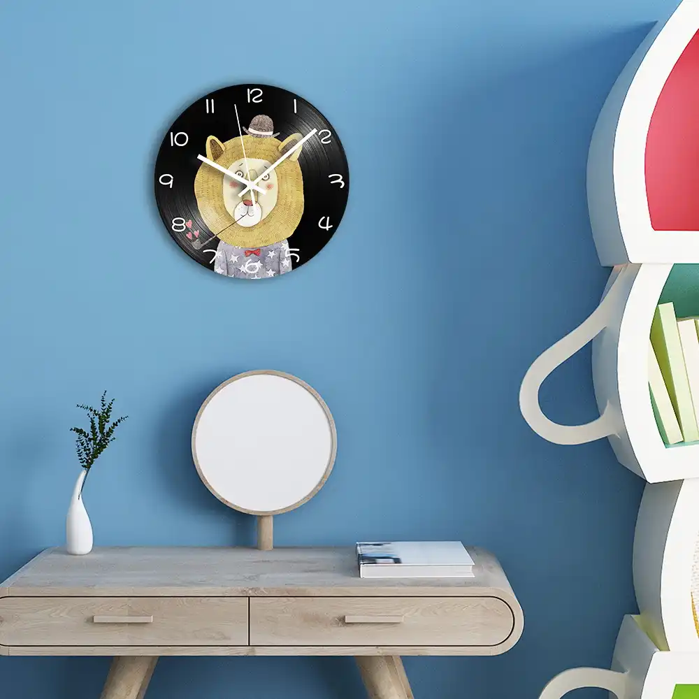 Cartoon Lion Lp Vinyl Record Clock Shabby Chic Decorative Digital Wall Clock For Kids Room With Mute Mechanism Home Decor Wall Clocks Aliexpress