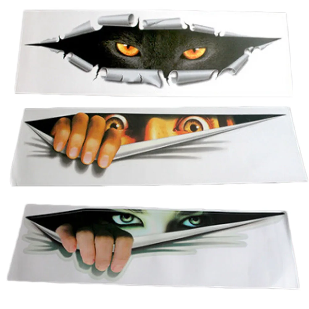 Peeking Monster sticker 3D Eyes Voyeur Car Hoods Trunk Thriller Rear Window Decal Car Sticker