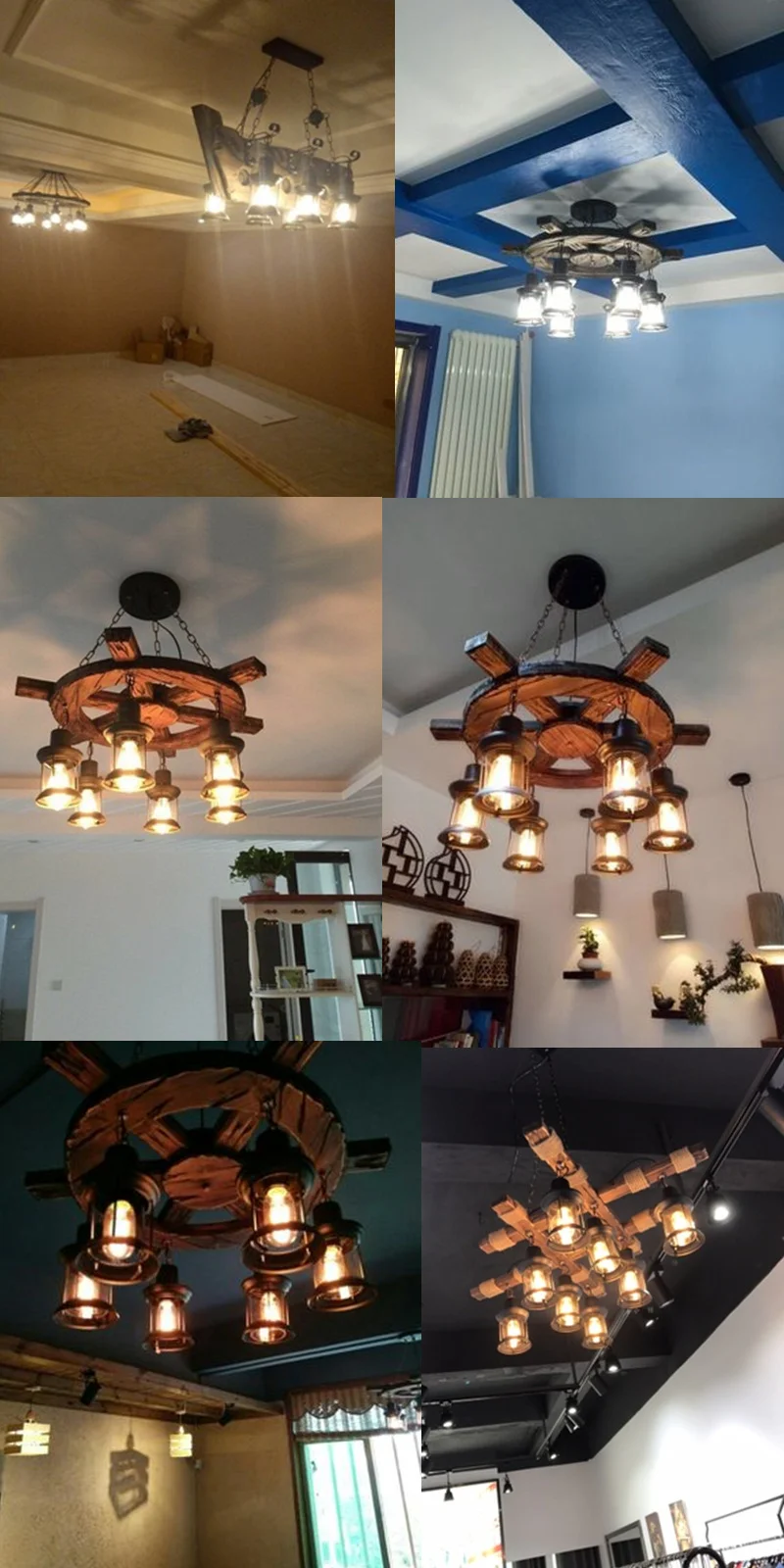 Lustres de Madeira Lâmpadas para Decoração da Casa do Vintage Retro Industrial Maciça Americano Rural Loft Barra Lustre Iluminação 3 rural loft barra lâmpadas para decoração da