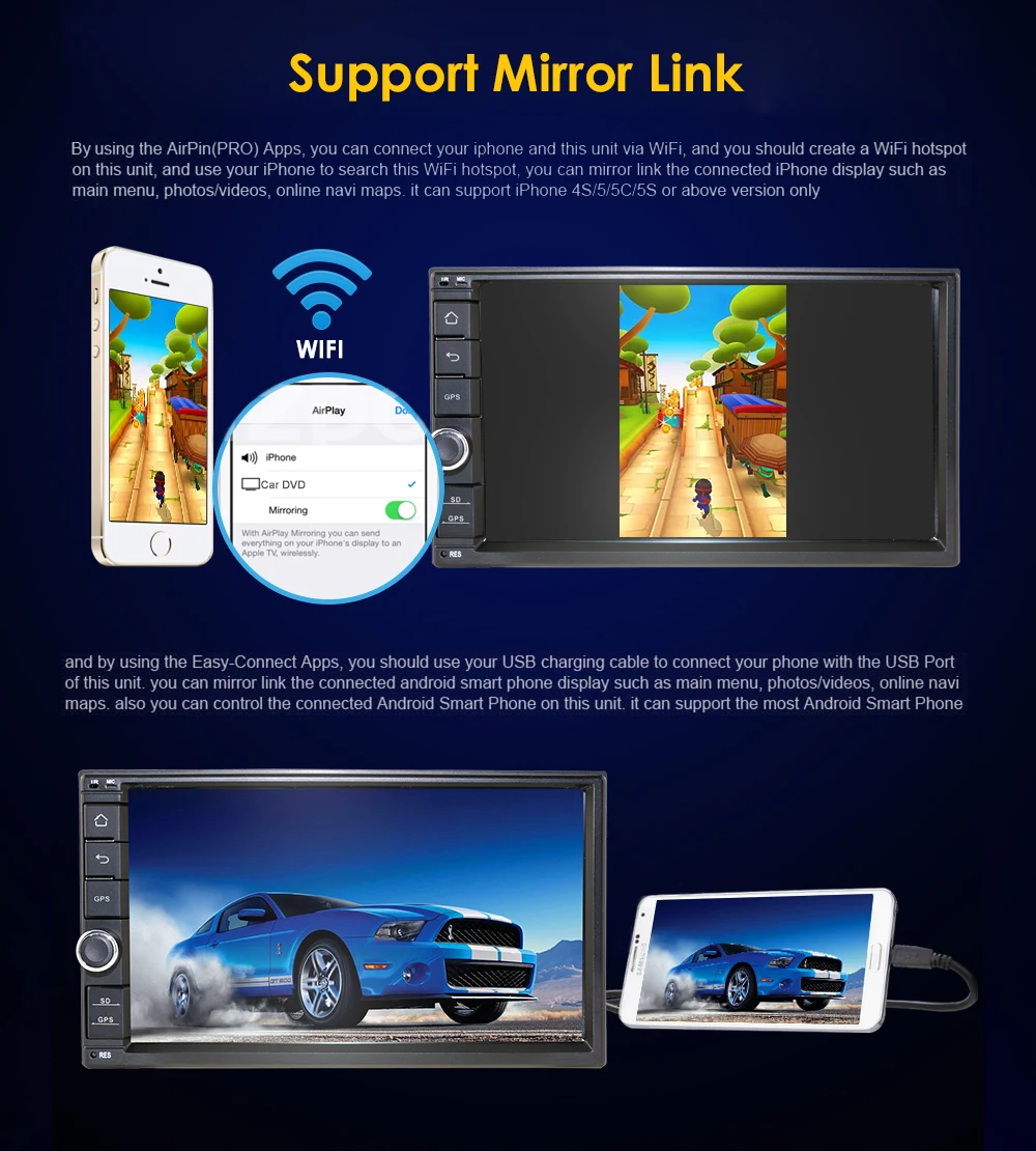  32GROM Android 9.0 Auto Radio Octa Core 7Inch 2DIN Universal Car NO DVD player GPS Stereo Audio Hea