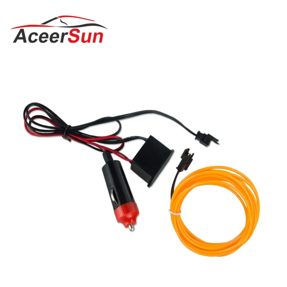 

LED Car Styling yellow color 1M 2M 3M 4M 5M Ambient Light Flexible Neon Strip led Car Interior Lights Trim El Cold Light 5V