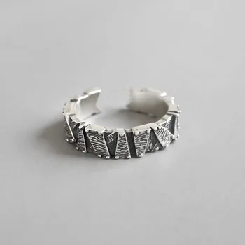 

WYJZY Personalized vintage railing sterling silver opening ring for women exquisite casual accessories lover anniversary gift