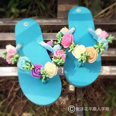 Лидер продаж; летние сандалии на плоской подошве с цветочным рисунком розы ручной работы; женские босоножки; Летняя обувь;