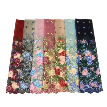 

5yards/lot high quality nigerian french lace embroidered tulle lace fabric for wedding dress,2018 Russia African lace fab xb1-99